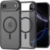 Apple iPhone Air (2025), Műanyag hátlap védőtok + szilikon keret, Magsafe töltővel kompatibilis, Magedge Magsafe, áttetsző/fekete