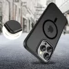Apple iPhone Air (2025), Műanyag hátlap védőtok + szilikon keret, Magsafe töltővel kompatibilis, Magedge Magsafe, áttetsző/fekete