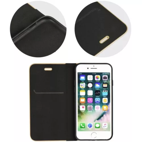 Samsung Galaxy S25 FE SM-S731, Oldalra nyíló tok, stand, Luna Book, fekete
