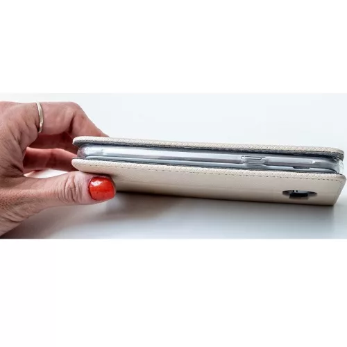 Samsung Galaxy S25 FE SM-S731, Oldalra nyíló tok, stand, Smart Magnet, arany