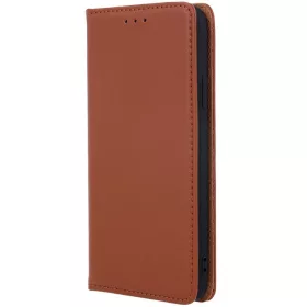   Samsung Galaxy S25 FE SM-S731, Oldalra nyíló tok, valódi bőrtok, stand, Smart Pro, barna