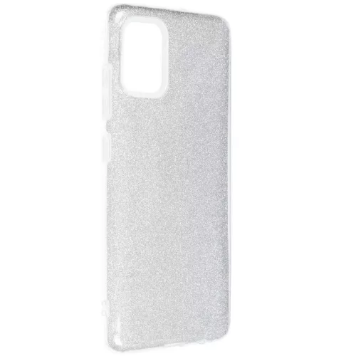 Samsung Galaxy S25 FE SM-S731, Szilikon tok, csillogó, Forcell Shining, ezüst