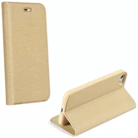   Samsung Galaxy A17 4G / A17 5G SM-A175F / A176B, Oldalra nyíló tok, stand, Luna Book, arany