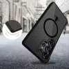 Samsung Galaxy S25 Ultra SM-S938, Műanyag hátlap védőtok + szilikon keret, Magsafe töltővel kompatibilis, Magmat Magsafe, áttetsző/fekete