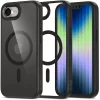 Apple iPhone 16e / 17e, Műanyag hátlap védőtok + szilikon keret, Magsafe töltővel kompatibilis, Magmat Magsafe, átlátszó/fekete