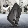 Apple iPhone 16e / 17e, Műanyag hátlap védőtok + szilikon keret, Magsafe töltővel kompatibilis, Magmat Magsafe, átlátszó/fekete