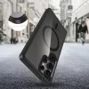 Samsung Galaxy S25 Ultra SM-S938, Műanyag hátlap védőtok + szilikon keret, Magsafe töltővel kompatibilis, Magmat Magsafe, átlátszó/fekete