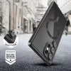 Samsung Galaxy S25 Ultra SM-S938, Műanyag hátlap védőtok + szilikon keret, közepesen ütésálló, Magsafe töltővel kompatibilis, fényes keret, Magflex Magsafe, átlátszó/fekete