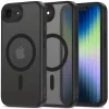 Apple iPhone 16e / 17e, Műanyag hátlap védőtok + szilikon keret, Magsafe töltővel kompatibilis, kameravédő kerettel, Magcam Magsafe, áttetsző/fekete