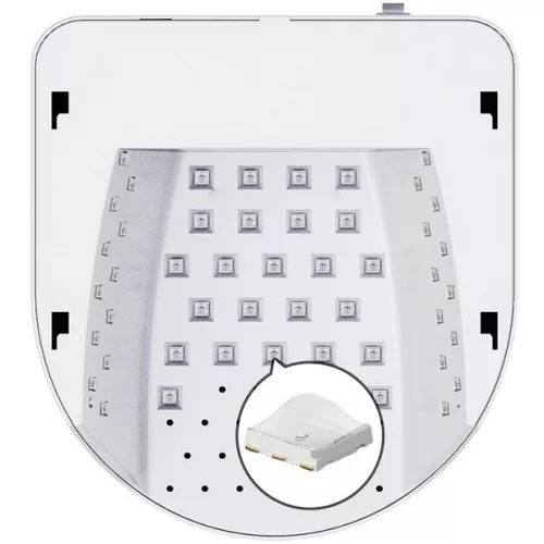 Műkörmös UV lámpa, 48 LED, 192W, akkumulátoros, érintős, akkumulátor funkció, Blueque BQ-V18, fehér