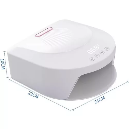 Műkörmös UV lámpa, 48 LED, 192W, akkumulátoros, érintős, akkumulátor funkció, Blueque BQ-V18, fehér