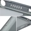 Apple iPhone 15 Plus, Szilikon tok, mikrofiber plüss belső, csillogó hátlap, Metallic Case, szürke