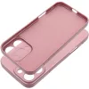 Apple iPhone 15 Plus, Szilikon tok, mikrofiber plüss belső, csillogó hátlap, Metallic Case, rózsaszín