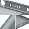 Samsung Galaxy A17 4G / A17 5G SM-A175F / A176B, Szilikon tok, mikrofiber plüss belső, csillogó hátlap, Metallic Case, szürke