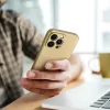 Samsung Galaxy A35 5G SM-A356B, Szilikon tok, mikrofiber plüss belső, csillogó hátlap, Metallic Case, arany