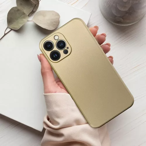 Samsung Galaxy A36 5G SM-A366B, Szilikon tok, mikrofiber plüss belső, csillogó hátlap, Metallic Case, arany