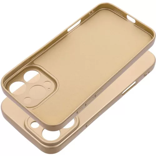 Samsung Galaxy S25 Edge SM-S937, Szilikon tok, mikrofiber plüss belső, csillogó hátlap, Metallic Case, arany