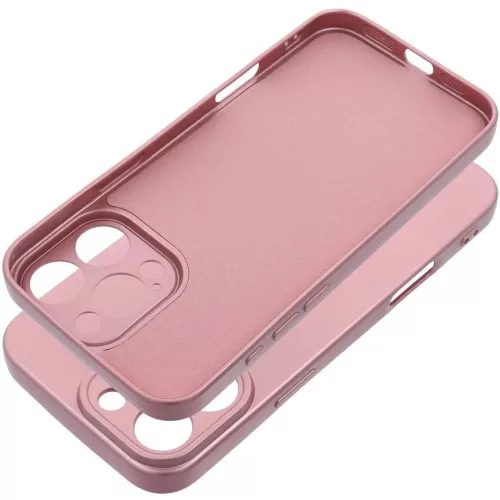Samsung Galaxy S25 FE SM-S731, Szilikon tok, mikrofiber plüss belső, csillogó hátlap, Metallic Case, rózsaszín