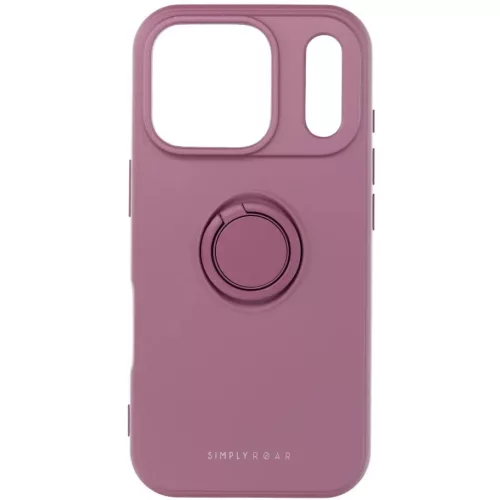 Apple iPhone 17, Szilikon tok, stand, telefontartó gyűrű, Roar Amber, lila