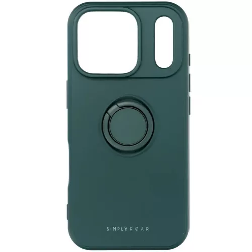 Apple iPhone 17, Szilikon tok, stand, telefontartó gyűrű, Roar Amber, zöld