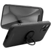 Apple iPhone 15 Pro Max, Szilikon tok, stand, telefontartó gyűrű, Roar Amber, fekete