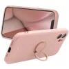 Apple iPhone 16 Plus, Szilikon tok, stand, telefontartó gyűrű, Roar Amber, rózsaszín
