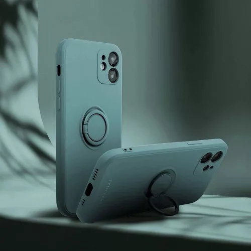 Apple iPhone 16 Plus, Szilikon tok, stand, telefontartó gyűrű, Roar Amber, zöld