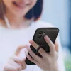 Apple iPhone 17 Pro, Szilikon tok, stand, telefontartó gyűrű, Roar Amber, fekete