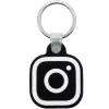 Közösségi média kulcstartó, NFC chippel, Instagram logóval, NFC Keychain, fekete/fehér