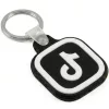Közösségi média kulcstartó, NFC chippel, TikTok logóval, NFC Keychain, fekete/fehér