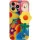 Apple iPhone 13, Szilikon tok, kézpánttal, virág minta, Flower Case, mintás