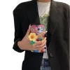 Apple iPhone 17, Szilikon tok, kézpánttal, virág minta, Flower Case, mintás