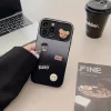 Apple iPhone 12, Szilikon tok, színátmenetes, 3D maci, kávé, smile minta, Teddy Bear Coffee Case, szürke/fekete