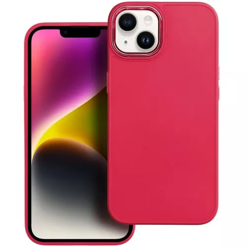 Samsung Galaxy S26 SM-S942, Szilikon tok, közepesen ütésálló, fémhatású kamera keret, Frame Case, magenta