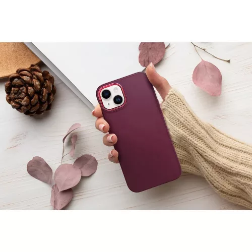 Samsung Galaxy S26 SM-S942, Szilikon tok, közepesen ütésálló, fémhatású kamera keret, Frame Case, lila