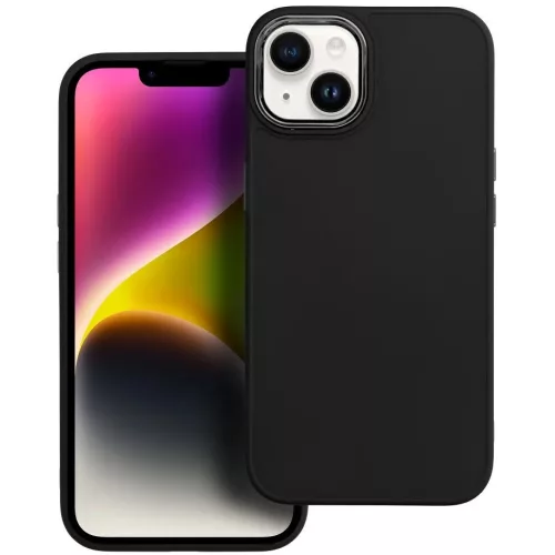 Samsung Galaxy S26 Plus SM-S947, Szilikon tok, közepesen ütésálló, fémhatású kamera keret, Frame Case, fekete