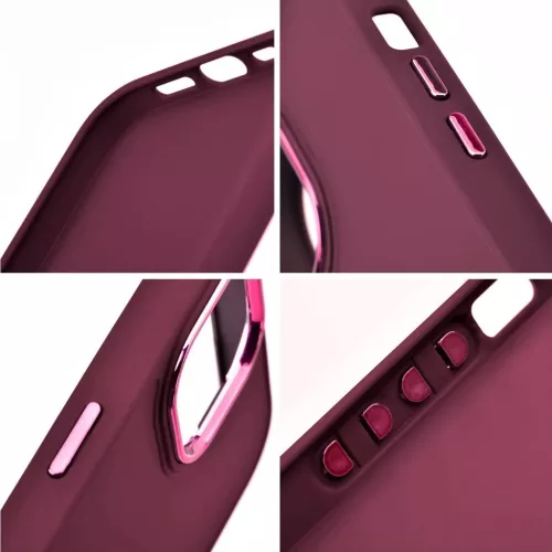 Samsung Galaxy S26 Plus SM-S947, Szilikon tok, közepesen ütésálló, fémhatású kamera keret, Frame Case, lila