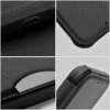 Samsung Galaxy S26 SM-S942, Oldalra nyíló tok, légpárnás sarok, bőrhatású, karbon minta, Razor Book, fekete