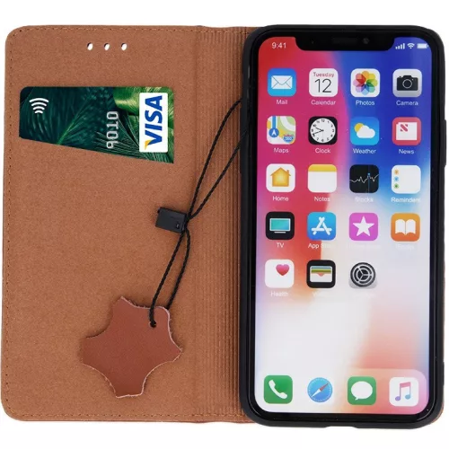Samsung Galaxy S26 SM-S942, Oldalra nyíló tok, valódi bőrtok, stand, Smart Pro, barna