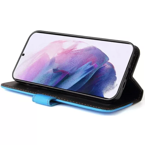 Samsung Galaxy A05s SM-A057F, Oldalra nyíló tok, stand, kártyatartóval, kézpánttal, Wooze Colour Wallet, kék
