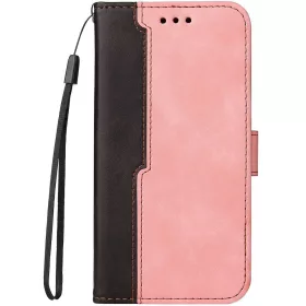   Samsung Galaxy A15 4G / A15 5G SM-A155F / A156B, Oldalra nyíló tok, stand, kártyatartóval, kézpánttal, Wooze Colour Wallet, rózsaszín