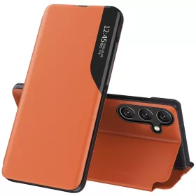   Samsung Galaxy A25 5G SM-A256B, Oldalra nyíló tok, stand, hívás mutatóval, Wooze FashionBook, sárga