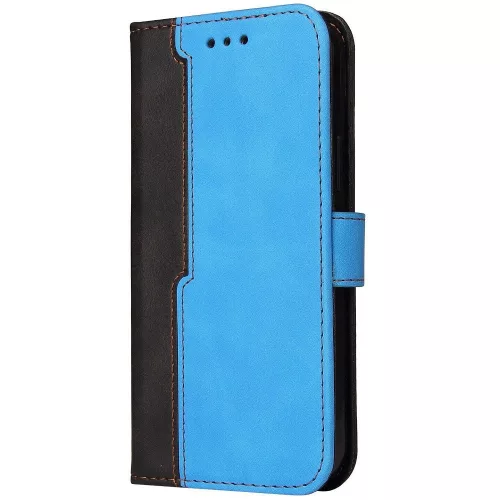 Samsung Galaxy S23 FE SM-S711, Oldalra nyíló tok, stand, kártyatartóval, kézpánttal, Wooze Colour Wallet, kék