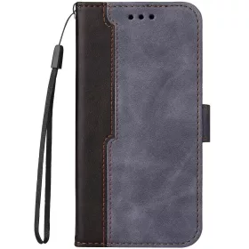   Samsung Galaxy S23 FE SM-S711, Oldalra nyíló tok, stand, kártyatartóval, kézpánttal, Wooze Colour Wallet, szürke