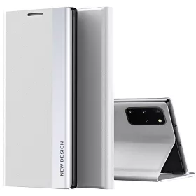   Samsung Galaxy S23 FE SM-S711, Oldalra nyíló tok, stand, Wooze Silver Line, világosszürke