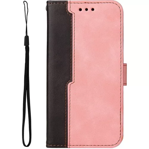 Samsung Galaxy S24 Plus SM-S926, Oldalra nyíló tok, stand, kártyatartóval, kézpánttal, Wooze Colour Wallet, rózsaszín