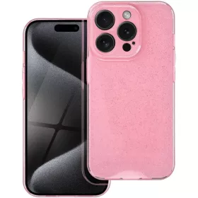   Samsung Galaxy A15 4G / A15 5G SM-A155F / A156B, Szilikon tok, 2 mm vastag, csillogó hátlap, rózsaszín