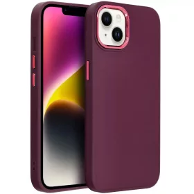   Motorola Moto G73 5G, Szilikon tok, közepesen ütésálló, fémhatású kamera keret, Frame Case, lila
