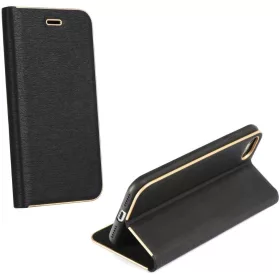   Samsung Galaxy A05s SM-A057F, Oldalra nyíló tok, stand, Luna Book, fekete