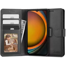   Samsung Galaxy Xcover 7 SM-G556B, Oldalra nyíló tok, stand, mágnes csattal, TP Wallett, fekete